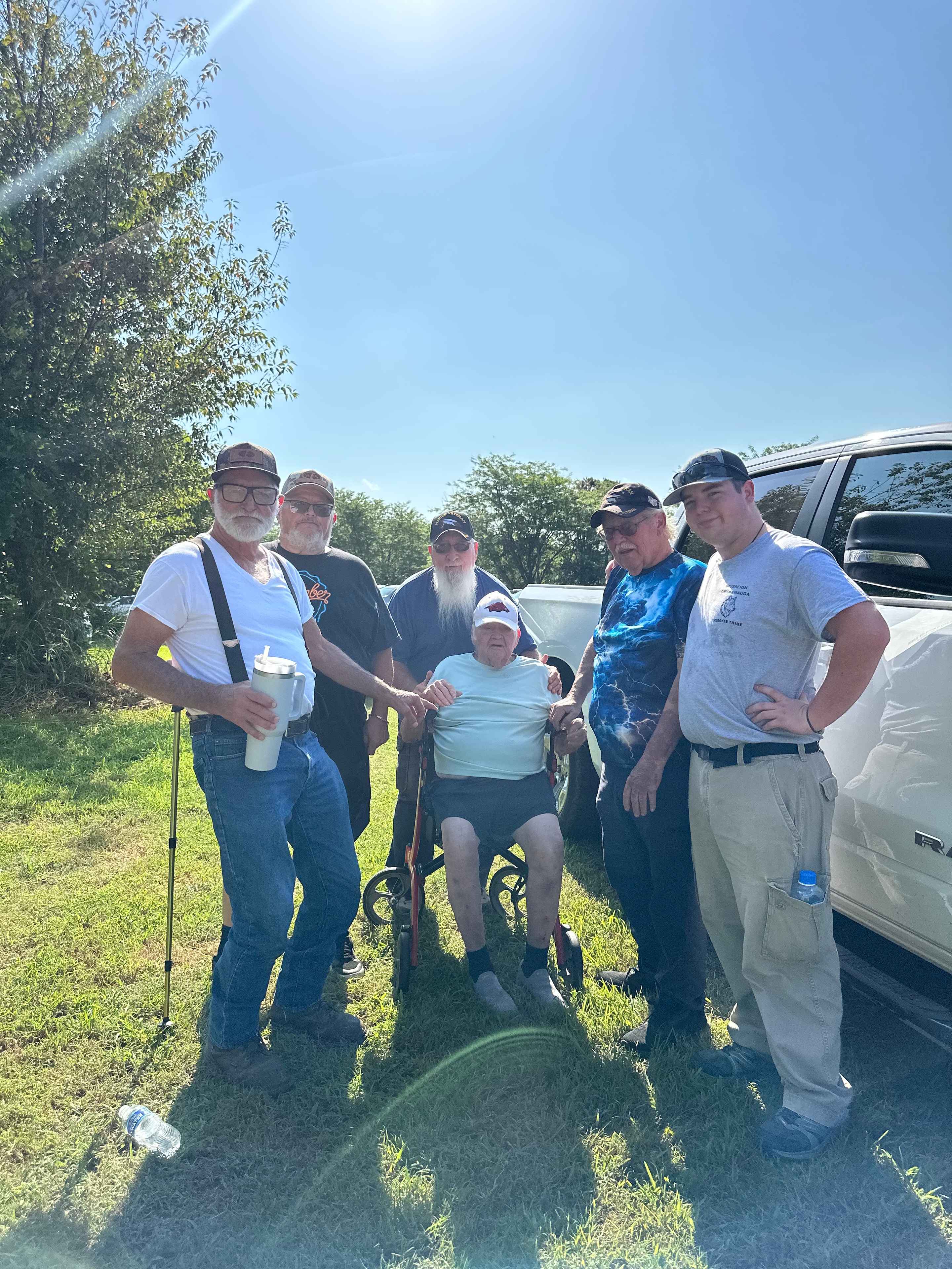 Group of tribal members gathered outdoors at Green Tree Ceremony July 11, 2026