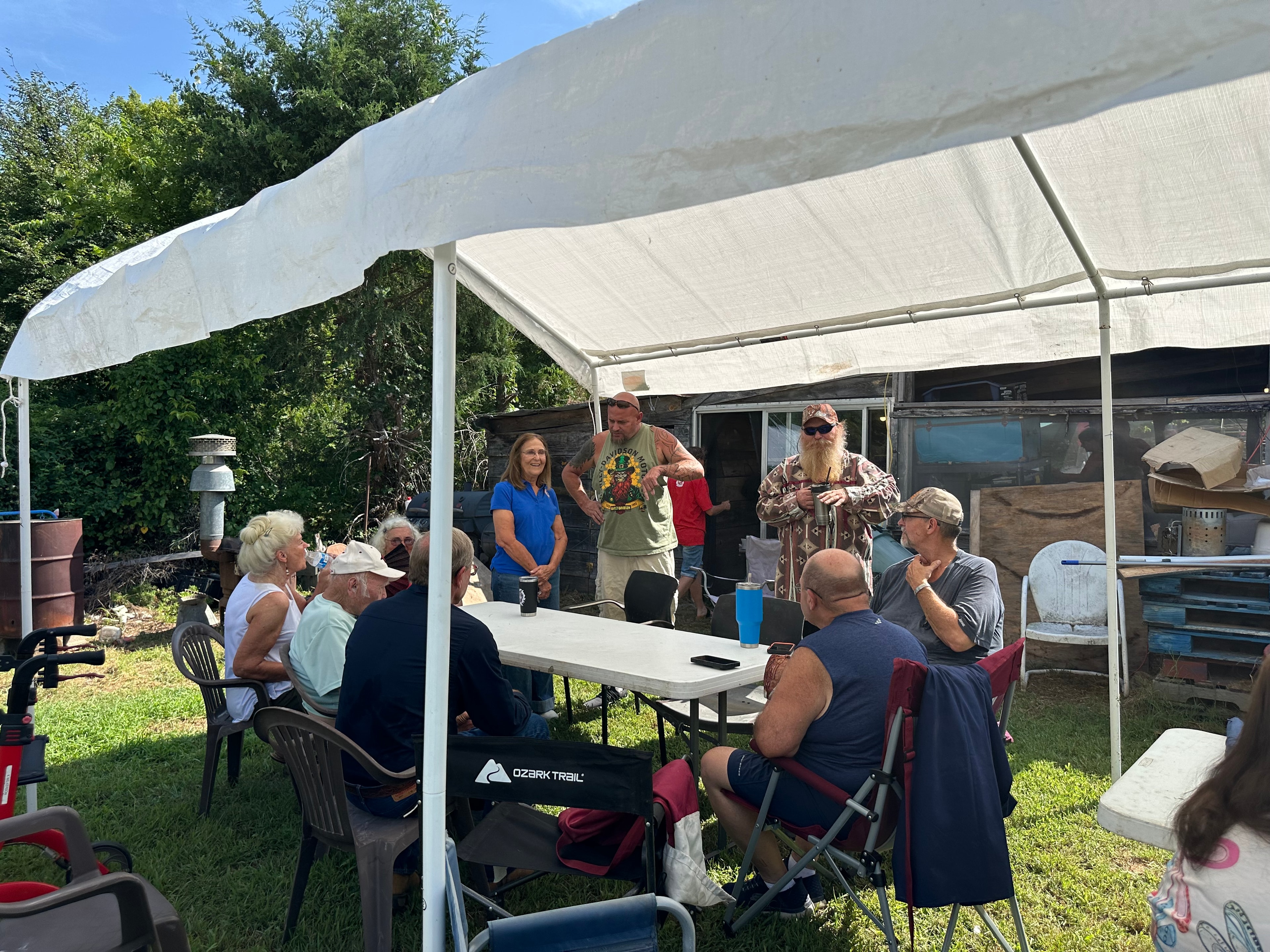 Tribal council meeting under the tent at Green Tree Ceremony July 11, 2026