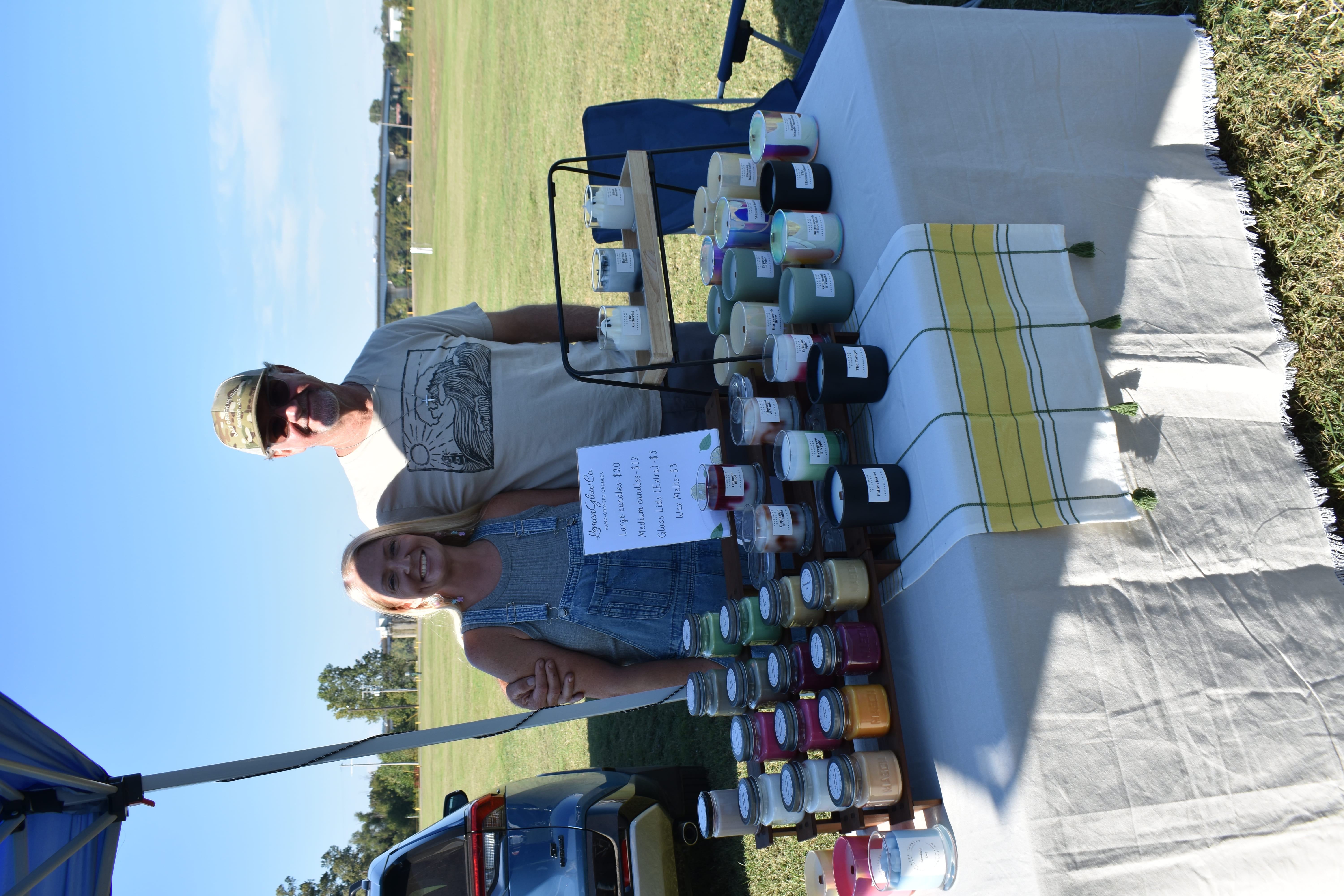 Lemon Affair Co. candle vendor booth at October Festival 2025