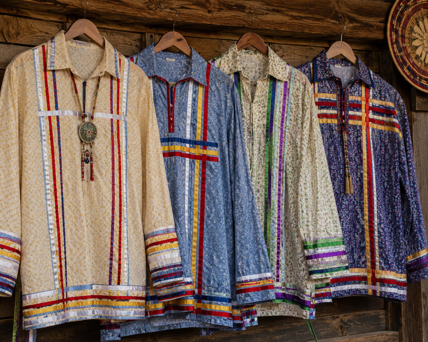 Cherokee ribbon shirts — traditional ceremonial dress
