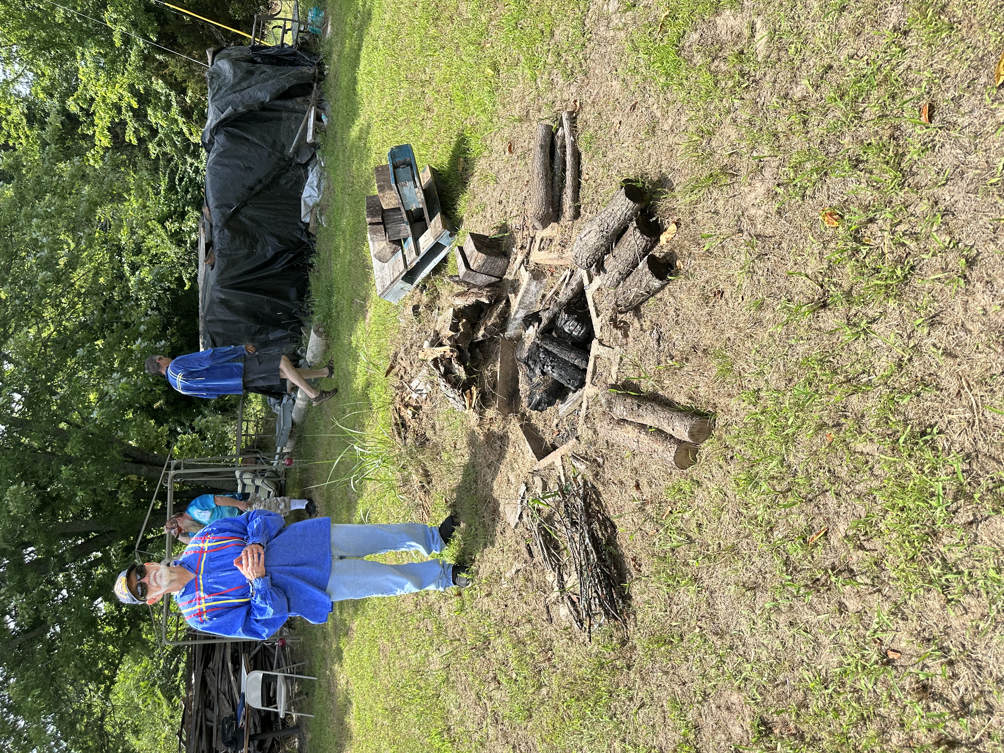 Tribal members near the sacred ceremonial fire at Green Corn Ceremony 2026